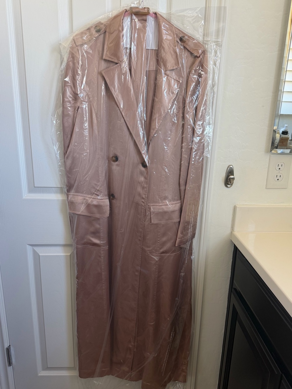 Victoria’s Secret Satin Long Double-Breasted Women's Trench Coat
